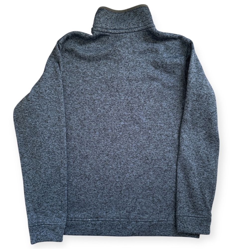 Eddie Bauer Sweater Mock Neck Mens L Blue Marled Fleece Quarter Snap Pullover - Picture 8 of 8